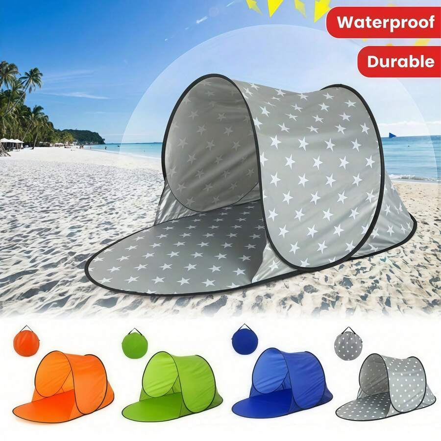 Single Pack Instant Beach Tent - UV Protection Sunshade, Lightweight Beach Canopy, Outdoor Adventure Sun Shelter - 30 Seconds Quick Setup - Essential For Family Beach - Music Festival Camping Gear - Backyard Sun Shade - Sports Events Shade - Emergency Sun Protection - 彩色 - 查看 1