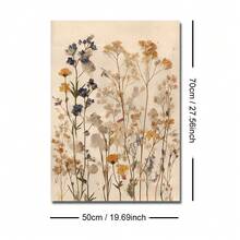 1幅带框/不带框波西米亚风格植物花卉复古帆布海报，干花花束墙面艺术印刷品，农舍风格装饰，适用于公寓、客厅、卧室、现代家居 - A - 查看 8