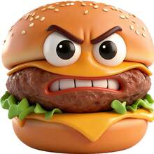 Hangry Mode: Maximum: Furious Cheeseburger Buddy With Cheese-Gritted Grin & Fierce Eyes, The Ultimate Mood Food For Your Kitchen – When You're Angry But Also Need A Burger - I - View 6