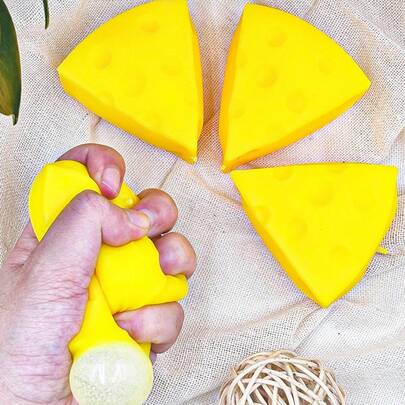 SHARLOVY 1pc Simulated Food Stress Relief Toy, Cheese Squeezing, Tofu Squeeze Ball, Unique Stress Relief Method, New Year/Valentine's Day/Easter Gift