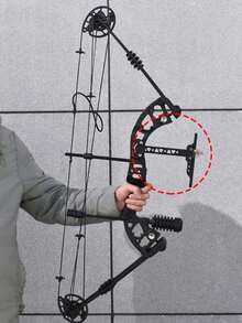 1件户外狩猎射箭装备T型反曲弓瞄准器，ABS材质反曲弓瞄准器，四向可调瞄准器，适用于射箭比赛，提升射箭精度的配件 - 黑色 - 查看 3