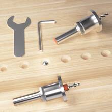 Broca escalonada con tope de profundidad, cabezal de broca avellanadora de aleación, broca para trabajos en madera con instalación de tornillo - Broca avellanada - Ver 10