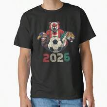World Cup 2026 USA Canada Mexico Soccer Fan Design Classic T-Shirt - Black - View 1