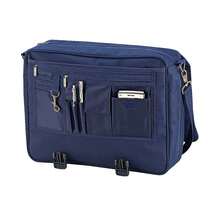 Quadra Portfolio Briefcase Bag - 12 Litres (French Navy) - 100% Polyester - (BC768) - Rectangle - View 1