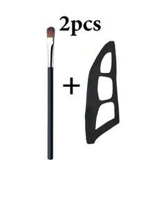 1/2 piezas Brochas de maquillaje de ojos, herramientas de sombras de ojos, plantilla de maquillaje rápido, molde de sombras de ojos, adecuado para principiantes, fácil de crear un maquillaje profesional en cualquier momento y lugar - Negro - Ver 9