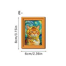 1/6pcs Oil Painting Style Fridge Magnets, Funny DIY Cat Fridge Stickers, Kitchen Refrigerator Cabinet Decor, Removable Fridge Magnets For Storage And Display - multicolor - View 11