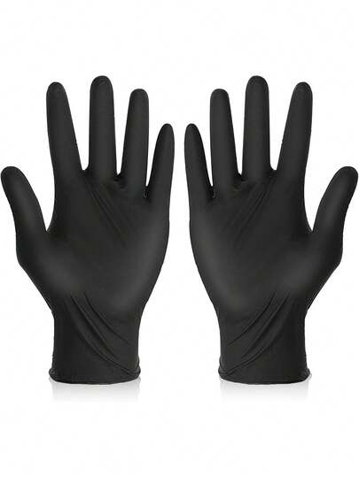 WANMEI 黑色橡胶染发手套 可重复使用清洁手套 防滑弹力专业染发配件 沙龙染发用品