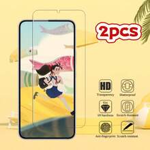 2 piezas Protector de pantalla de vidrio templado, compatible con iPhone 17 Pro Max / 16 / 17 Pro / 17 Air / 15 Pro Max / 15 / 15 Pro / 15 Plus / 11 / 12 / 13 Mini / XR / SE / 14 / 13 / 12 / 11 Pro Max / 2020 2022, anti-arañazos, se ajusta a la misma pantalla del modelo - transparente - Ver 1