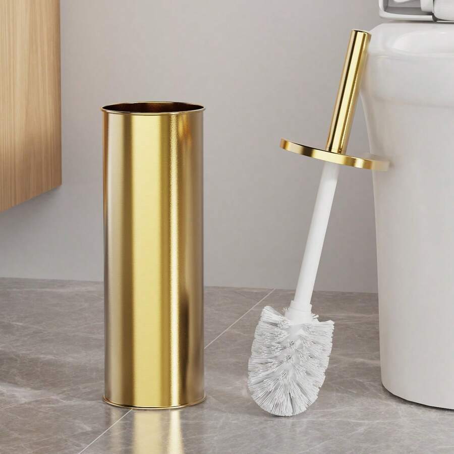 1 Set Metal Toilet Cleaning Brush, Bathroom Toilet Brush Set - Straight - View 1