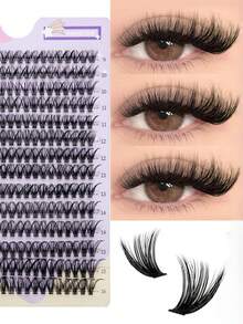 280片混合长度假睫毛，3D浓密，超薄0.05毫米，自然到浓密款式，适合初学者和角色扮演 - D - 查看 2