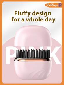 PinkSings Bàn chải duỗi tóc mini không dây, sạc lại được, cầm tay, 3 chế độ nhiệt, làm nóng nhanh, chống bỏng, quà tặng tại nhà và khi đi du lịch. - Hồng - Xem 13
