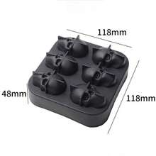 1pc 3D Skull Ice Hockey Mold, Silicone Flexible Ice Tray, Ice Cube Mold, Ice Cube Tray, Multi-Functional Household Chocolate Mold, Suitable For Freezer, Scary Skull Ice Hockey Maker, Easy To Demold, Can Be Used To Make Soft Drinks, Etc. - Black - View 10