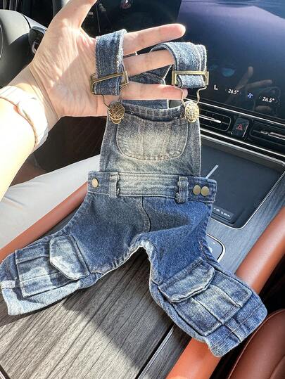 PETCIRCLE 1pc Pet Clothes, Dog/Cat Outfit, Stylish & Cute Comfortable Harness Pants For Small Dogs & Puppies