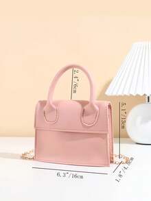 Girls Matte Fashion Versatile Minimalist Chain Handbag - Pink - View 4