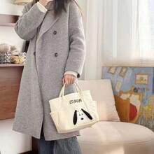 SNOOPY 1个卡通刺绣帆布包，大容量手提单肩包，简约时尚的上班族便当包，高档通勤包，妇女节礼物，开斋节纪念品，东南亚节日礼物 [随机款式] - 彩色 - 查看 4