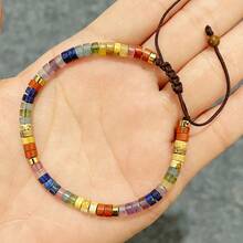 七脉轮能量手链，天然水晶石珠，舒缓焦虑，男女皆宜的瑜伽配件，手工宝石礼品 - 彩色的 - 查看 4