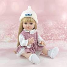 55厘米/22英寸 全乙烯基材质 金发仿真娃娃 真人转世娃娃 DIY发型伴侣玩具 圣诞礼物 - 彩色 - 查看 8