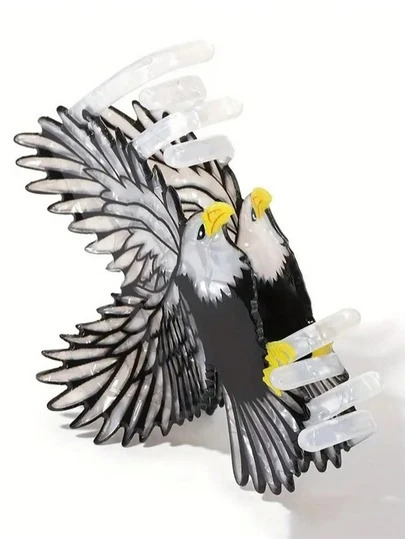 1 st. Casual Street Style New Black Eagle Claw Anti-halkfri Hårklämma Söt Djurhårklämma För Hästsvans Uppsättning Semester Viktiga Håraccessoarer Sommar Strand Hårklämmor