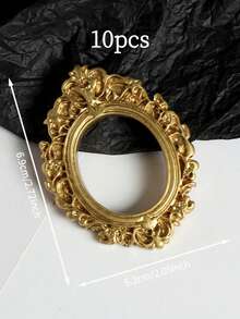 4个复洛克风格迷你镂空相框，树脂雕刻相框，适用于DIY娃娃屋墙面装饰，可用作娃娃展示配件、送给家人朋友的惊喜礼物、珠宝店装饰、摄影道具、桌面摆件。 - 多款 - 查看 20