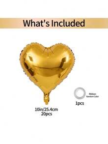 21pcs/Set, Pink, Rose Gold, Silver, Purple, Fuchsia, Green, Blue, Mixed Color, Red Heart Foil Balloons And Ribbons, Suitable For Valentine's Day, Wedding, Bridal Engagement, Party, Anniversary Decor, Wedding Decoration, Mother's Day Decor - Red - View 10