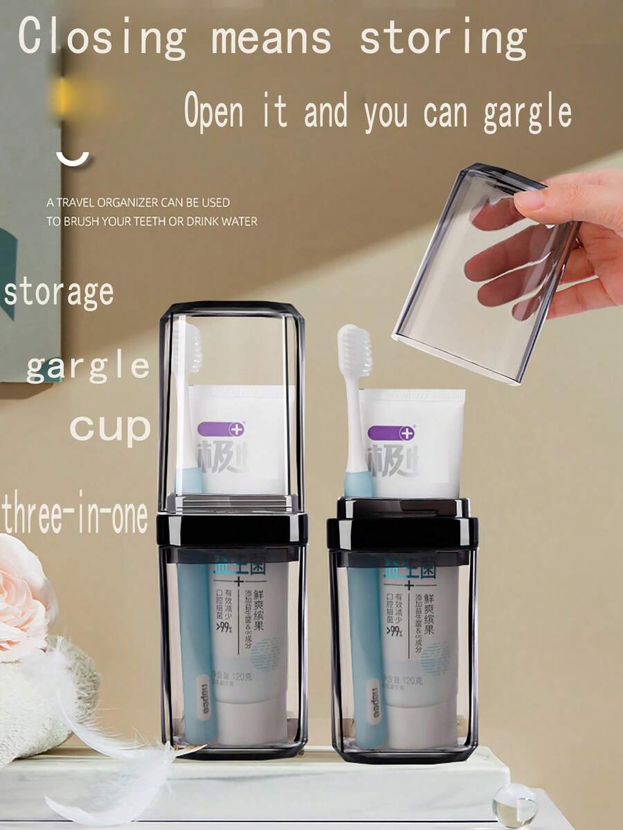 Travel Toiletry Bag, Travel Toiletry Storage Box, Toothbrush, Toothpaste And Towel Travel Storage Bag, Portable Travel Toiletry Bag/Toiletry Storage Container For Toothbrush, Toothpaste And Towel, Waterproof - A - View 1