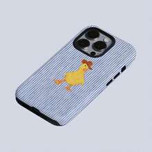 Denim Style Blue Striped Duck Pattern Phone Case, Suitable For IPhone 17, 16, 15, 14 Pro Max, Plus, 13, 12, 11 - Multicolor - View 5