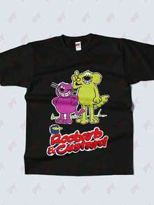 Bottom Young Ones Comedy Adrian Edmondson Rik Mayall T-Shirt - Black - View 2