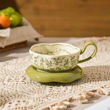 Bộ tách, đĩa và thìa họa tiết hoa linh lan trang nhã - Thích hợp dùng cho cà phê, trà chiều, sử dụng trong gia đình, và là món quà lý tưởng cho các dịp lễ và đám cưới. - Nhiều màu - Xem 15