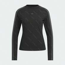 Adidas 阿迪达斯官方 Originals 女款印花修身休闲运动长袖T恤 KS6109 - 黑色 - 查看 3