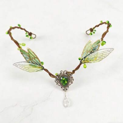 Handmade Forest Fairy Headpiece With Delicate Butterfly Wings, Fairy Elf Flower, Costume Accessory For Role Play, Ball, Party, Princess Party, Valentine's Day Gift For Women, Coronas, Tiara