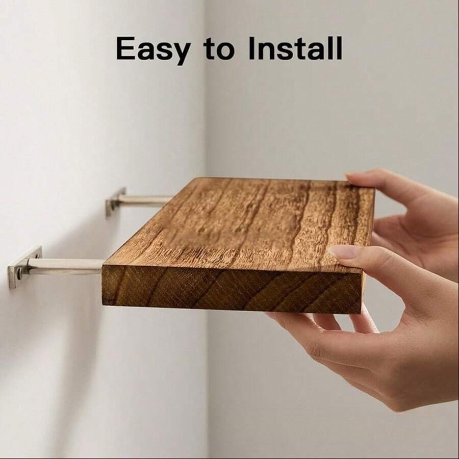 [2/4 Chiếc, Dày 0.59 inch x Rộng 5.8 inch x Dài 15.7 inch] Kệ lưu trữ treo tường, Kệ nổi, Kệ trưng bày, Kệ sách, Trang trí khung ảnh, Hộp đựng gia vị cho nhà bếp, văn phòng, phòng ngủ, phòng tắm, Có sẵn màu Nâu/Đen/Trắng - Nhiều màu - Xem 1