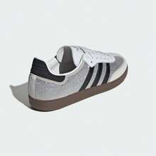 Women's Adidas SAMBA OG W "T-Toe" Classic Rhinestone Sneakers, Sports Shoes, Casual White Shoes - Light Grey - View 11