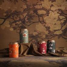 1个金属茶叶罐，底部和盖子均涂有陶瓷釉，密封性好，可用于存放茶叶、咖啡豆、糖、坚果等，适合放在厨房或食品储藏室，也可作为节日礼物或日常使用。 - 彩色 - 查看 6