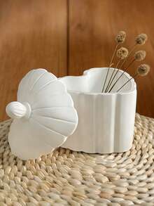 DIY心形条纹蕾丝盖首饰收纳盒硅胶模具，艺术装饰，礼品，石膏，水晶，蜡烛模具 - 白色 - 查看 1