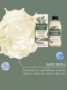 1瓶100毫升桉树苔藓精油，散发清新木质香气。适用于家居空气清新剂。柔和优雅的香薰机 - 100毫升桉树苔藓香薰精油 - 清新木质香调，为家居带来洁净优雅的空气芬芳 - 家居礼品，节日礼品！ - 100毫升 - 查看 5