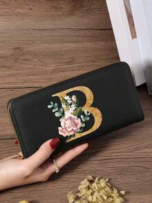 Fashion Women's Wallet, Simple And Portable Long Wallet, Vibrant Letter Printing Design, Lightweight And Durable, Suitable For Daily Use - Burgundy - View 67