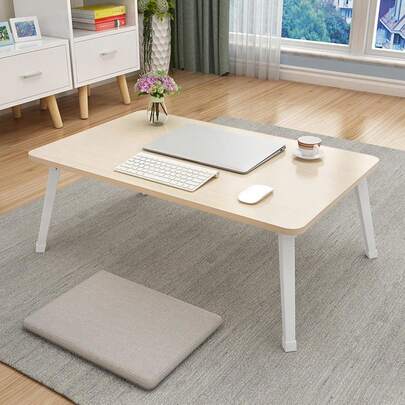 【組立不要・ロック機能付き】折りたたみローテーブル 幅70×奥行50×高さ35cm ナチュラル 軽量 安定 ミニテーブル 一人暮らし 食事 勉強 ピクニック キャンプ アウトドア