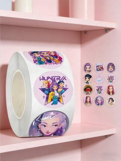 500Pcs Cute Anime Roll Stickers For Journaling Scrapbook DIY Craft Stationery Decor