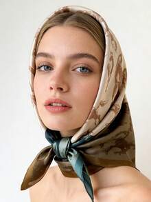 This 100% Pure Silk Scarf For Women Is Compact And Lightweight, Can Be Worn As A Headscarf Or Neck Scarf, Showcasing An Elegant, Fresh And Sweet Charm. The Size Is 20.87 X 20.87 Inches, Suitable For Dates And Daily Wear. - Multicolor - View 4