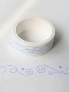 One Roll Of Korean Handmade Stationery And Drawing Tape, Featuring Star-Shaped Glasses, Polka Dots, And Black Pattern Decorations For Collage. DIY Craft Material Tape Roll, Suitable For Decorating Books And Students With Leopard Print. - Roll - View 10