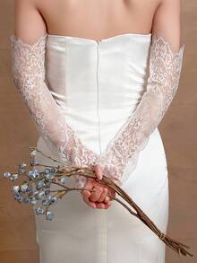 Lace Wedding Dress Sleeves, Soft Lace Hollow Sleeve Cuffs, Bridal Gown Accessories, French Retro Wedding Dress Decor - Multicolor - View 4