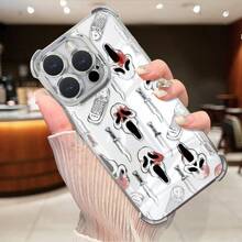 1pc Electroplated Devil/Halloween Skull Shockproof TPU Protective Case Compatible With IPhone 17 Pro Max/Air 16 Pro Max/16 Pro/16/15 Pro/15/13 Pro Max/12 Pro Max/15 Pro Max/14 Pro Max/13/12/11 And Galaxy S25 Ultra/Galaxy S24 Ultra/Galaxy S23/Galaxy S22/Galaxy S21 - 多色4 - 查看 1