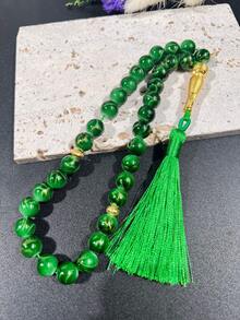 33pcs Glass Prayer Beads, Islamic Worship Rosary Handheld Accessory, 10mm Large Flower Beads For Muslim - Multicolor - View 4