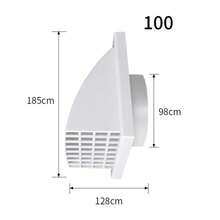 Rejilla de ventilación de pared Exterior ABS con válvula para conducto de campana extractora, salida de aire, Material resistente a la intemperie, 100mm, 125mm, 150mm A14P - 100 - Ver 2