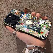 Collage de personajes de anime: colorido, caprichoso y nostálgico.funda de teléfono Fundas compatibles con ,Apple,VIVO,OPPO,,, y Honor.Fabricadas en silicona TPU,ofrecen protección contra golpes y caídas. - Negro - Ver 5