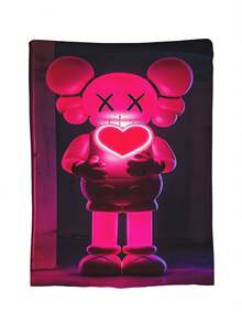 Kawss Kawaii Kaw Blanket Luxury Anime Flannel Blanket - Ultra Soft Cartoon Print, The Perfect Gift For Any Occasion, Christmas, Birthday, For Home, Camping & Travel Use - 黑色 - 查看 4