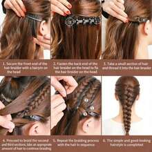 2pcs Braiding Tools, Bun Maker, Slouchy Hair Accessories Set - Black - View 2