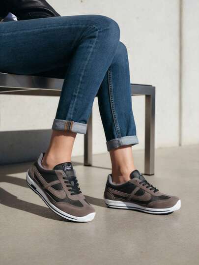  Zapatos mujer hombre casuales de piel ecologica malla zapatilla tipo ecopiel lona PANAM botín planos de gran calidad unisex tenis moda urbano 22mx 30mx ideal para combinar con todo skate choclo gym cómodos gris claro urbano casual deportivo