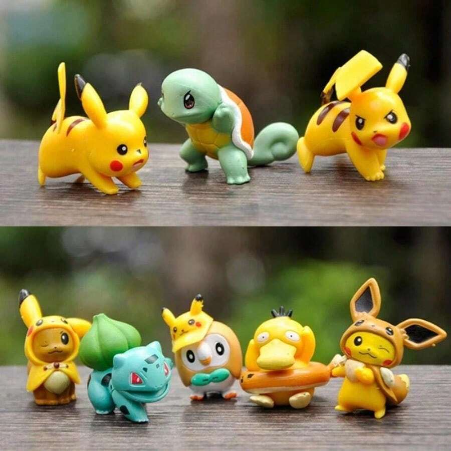 Bộ 8 món gồm tượng nhỏ, phụ kiện trang trí bánh và cây mọng nước. - Nhiều màu - Xem 1