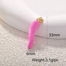 1pc Copper Chili Pepper Pendant, Suitable As DIY Bracelet, Necklace, Anklet Charm, Charm Gift For Halloween, St. Anthony's Day, Colleagues, Family, And Friends - Multicolor - View 6